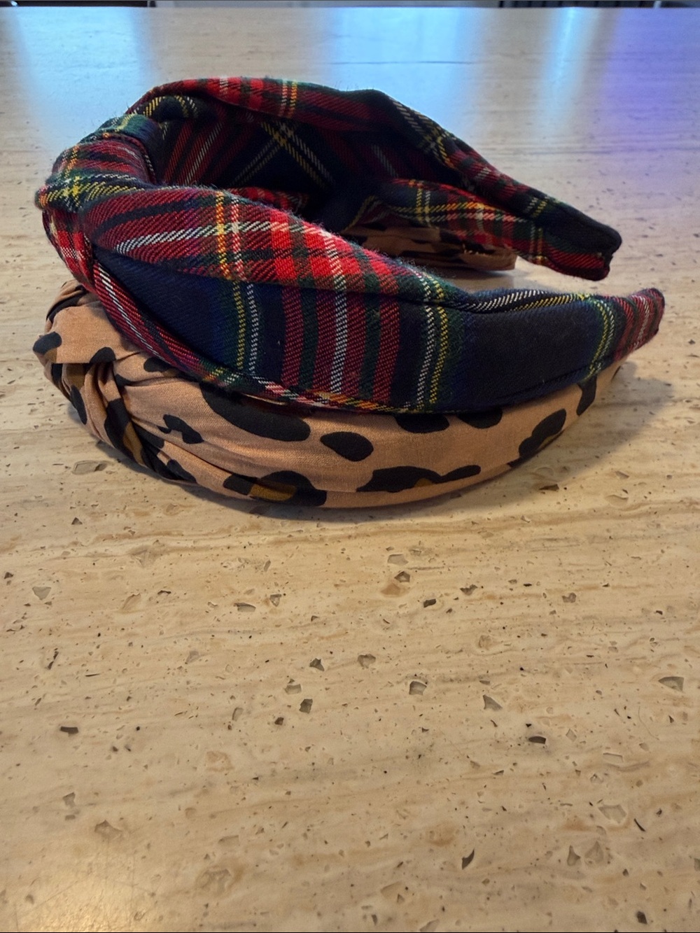 J Crew Plaid & Leopard Print Twisted Headbands - Red, Green, Navy, Tan, Black